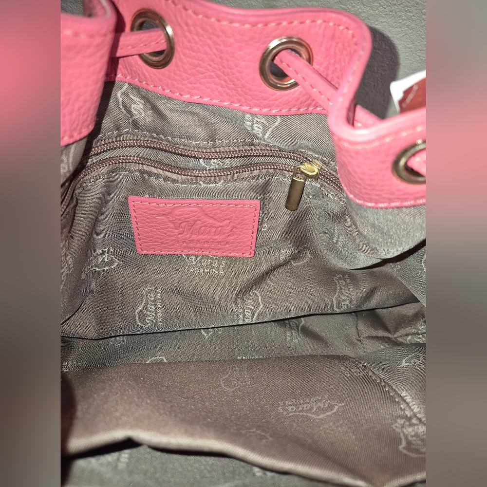Nwt's Mara Taormina Leather Stash Crossbody Pink Travel Bag - Picture 3 of 6
